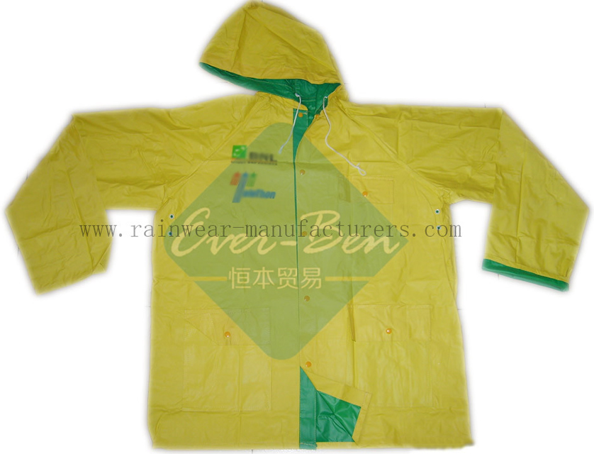pvcpvc raincoat-yellow rain slicker-waterproof rain gear